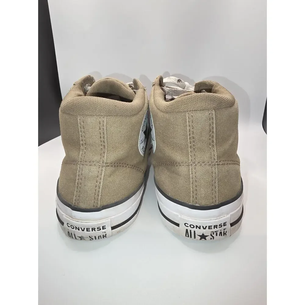 Converse Chuck Taylor All Star Mid Tan Canvas Sneakers Mens 9.5 Classic Lace Up